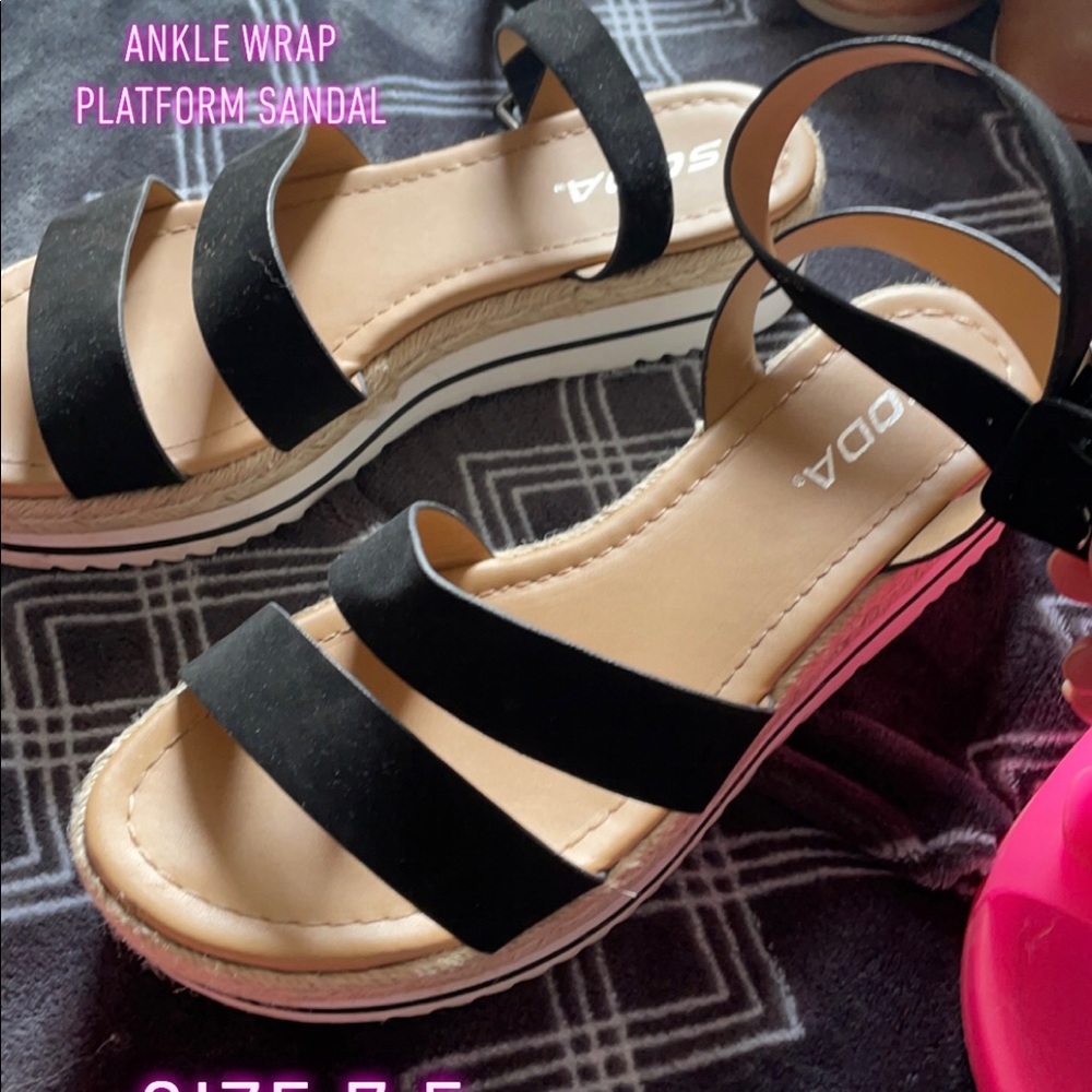 Soda Ankle Wrap Platform Sandal